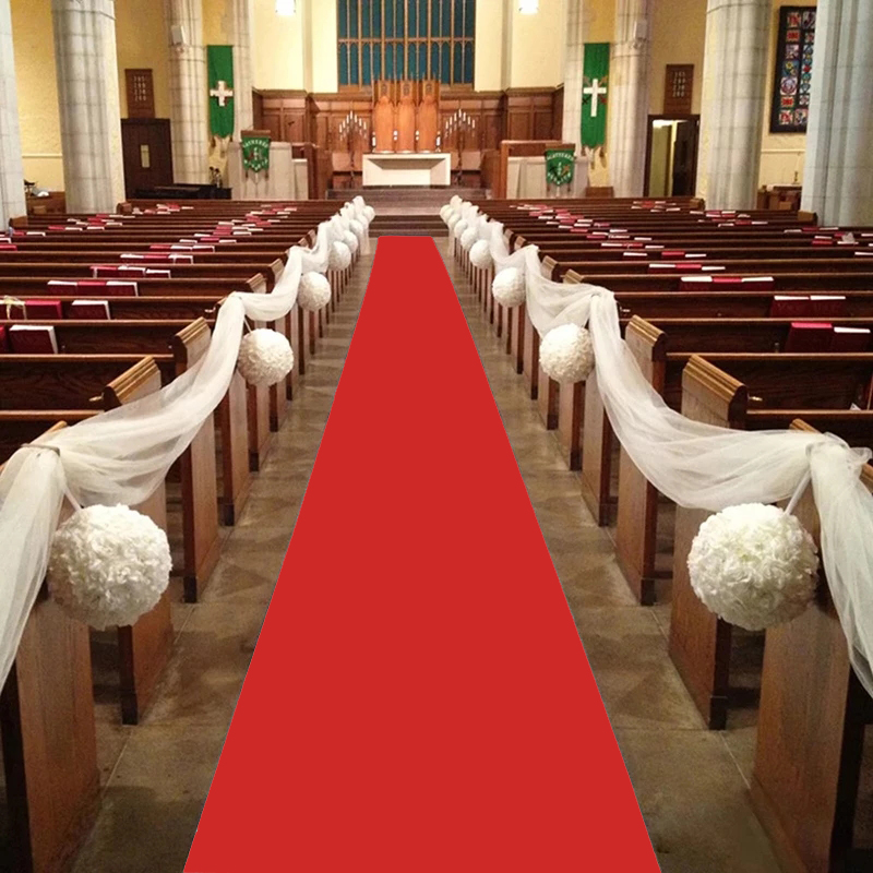 Aisle Runner White - พรมงานแต่งงานเหมาะสำหรับงานเลี้ยง ห้องประชุม พรมตกแต่งภายนอก บันได ทางเดินยาว กันลื่น