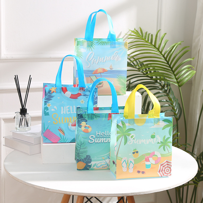 Wedding Supply Shops - ถุงผ้าไม่ทอสำหรับใส่ของขวัญ ของใช้ชายหาด ฤดูร้อน สำหรับว่ายน้ำ เล่นเซิร์ฟ ถุงหิ้ว