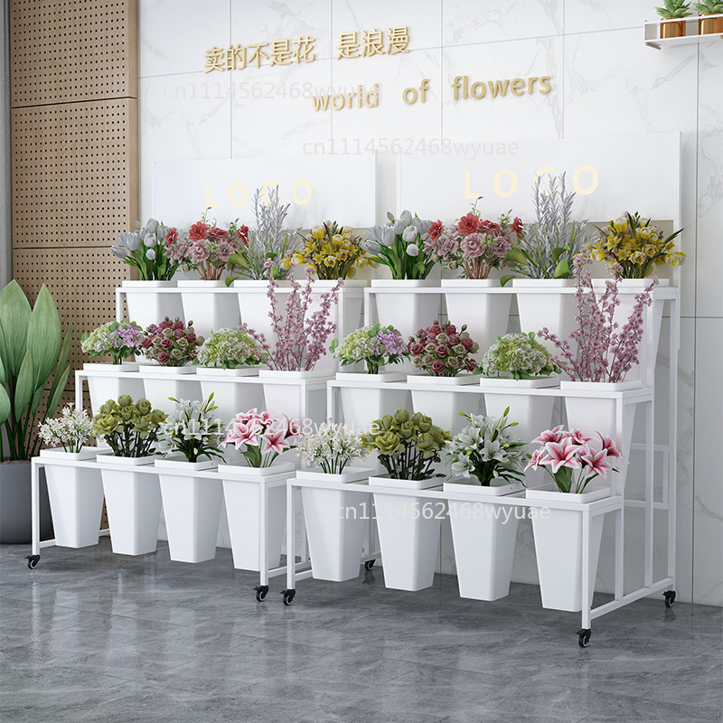Wedding Solution - โซลูชันการจัดแสดงสินค้าแบบเคลื่อนที่: ชั้นวางเหล็กดัดหลายชั้นสำหรับดอกไม้ สินค้าในร้านค้า และของตกแต่งงานแต่งงาน