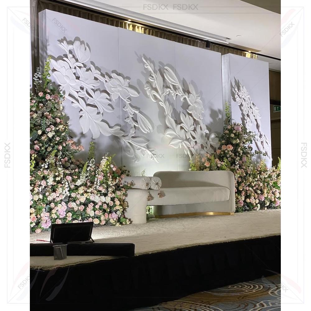 Supplier Wedding - ซุ้มแต่งงานสีขาว ฉากหลังดอกไม้ประดิษฐ์ 3 มิติ ซุ้มฉากหลังสีขาว
