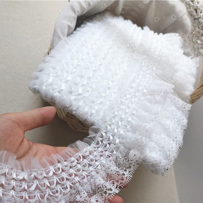 Wedding Water Supply - กว้าง6.5ซม.ประณีตสีขาวปักลูกไม้ริบบิ้นRuffle TrimชุดGuipure Collarเสื้อผ้าCuffs DIYอุปกรณ์เย็บผ้า