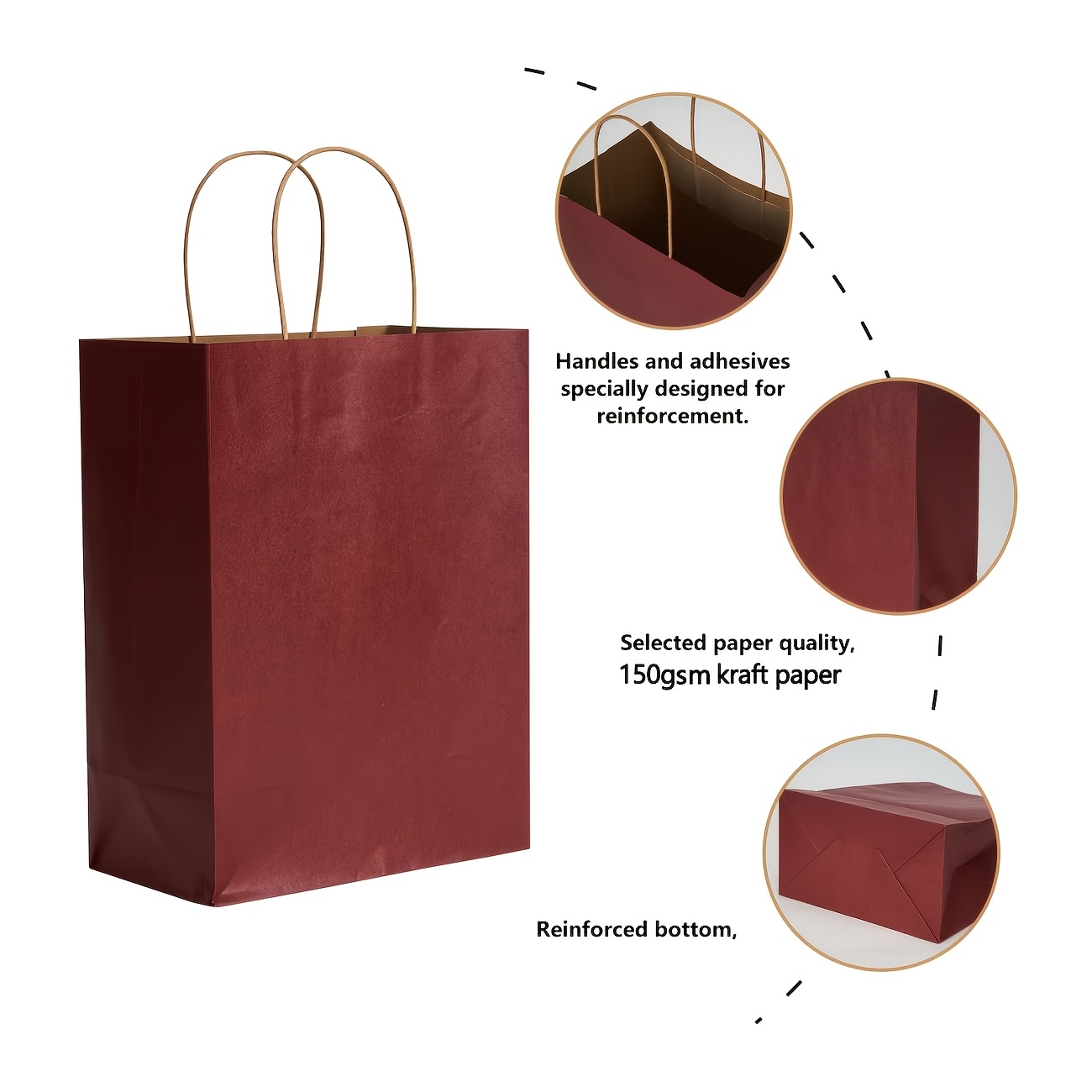 ถุงของขวัญกระดาษสีแดงพร้อมหูหิ - Wedding Supply Shops บทวิจารณ์และราคา