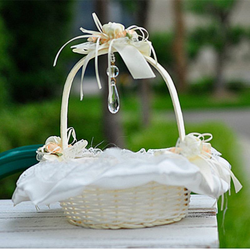 ตะกร้าสาวดอกไม้โรแมนติกลูกไม้  - Flower Girl Basket บทวิจารณ์และราคา