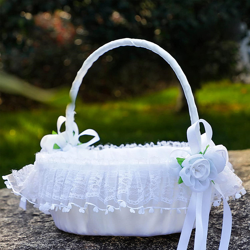 ตะกร้าสาวดอกไม้โรแมนติกลูกไม้  - Flower Girl Basket บทวิจารณ์และราคา