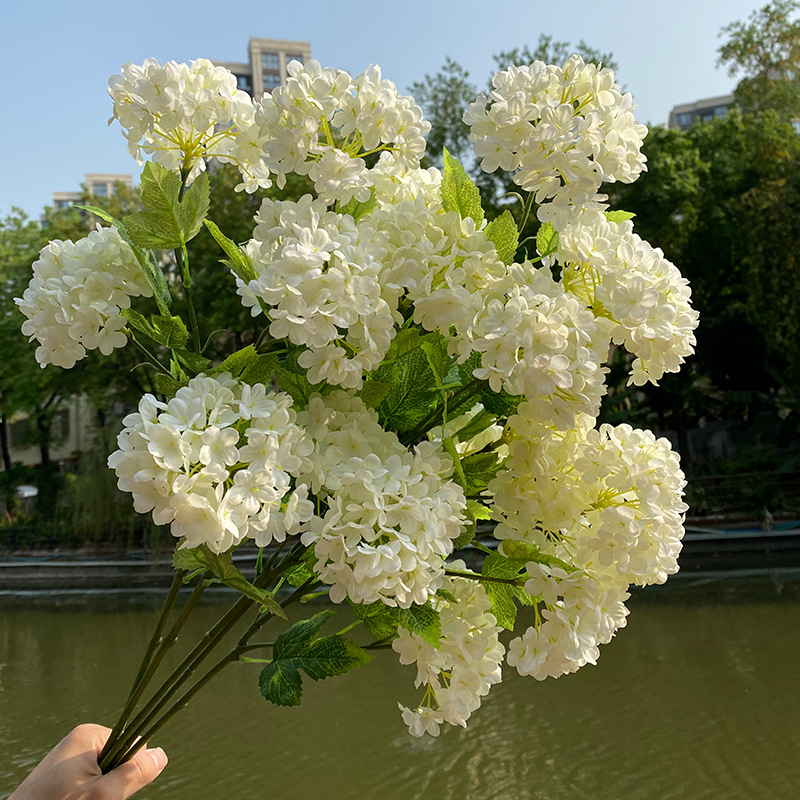 ช่อดอกไฮเดรนเยีย 4 หัว 3 ชิ้น  - Wedding Decor Supply Store บทวิจารณ์และราคา