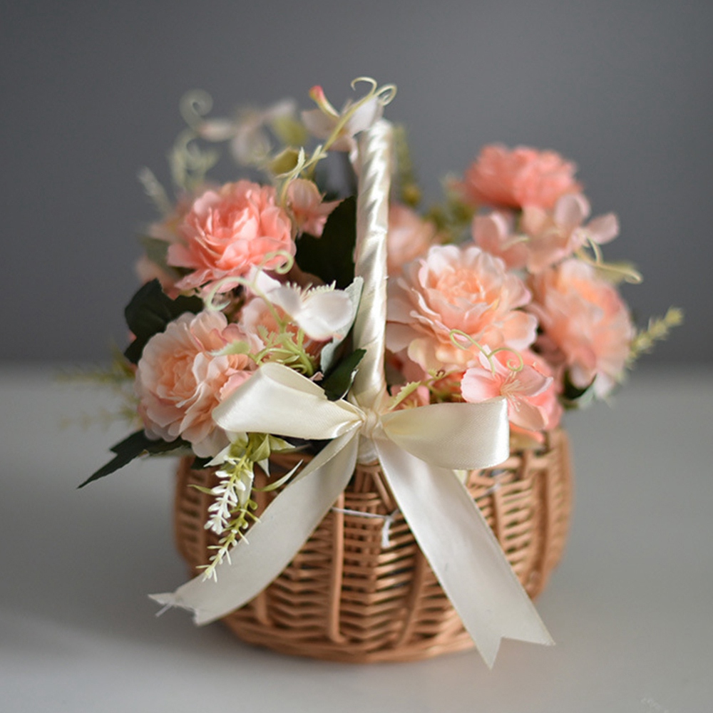 ตะกร้าดอกไม้สานจากหวาย มีหูหิ้ - Flower Girl Basket บทวิจารณ์และราคา