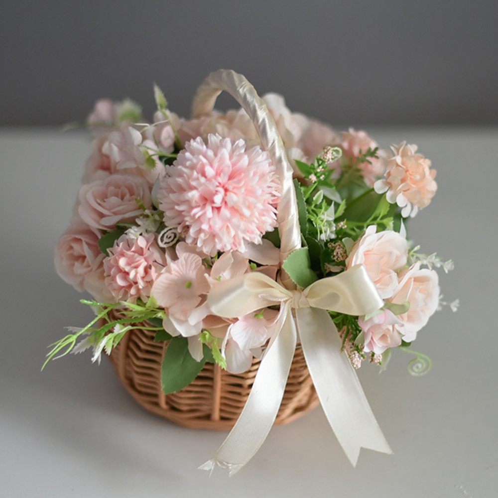 ตะกร้าดอกไม้สานจากหวาย มีหูหิ้ - Flower Girl Basket บทวิจารณ์และราคา