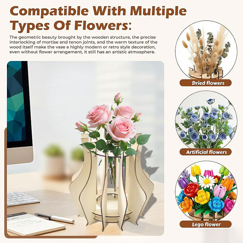 แจกันไม้แบบจิ๊กซอว์สำหรับใส่ช่ - Flower Girl Basket บทวิจารณ์และราคา