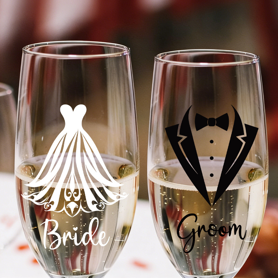 สติกเกอร์ตกแต่งแก้วแชมเปญงานแต - Wedding Dress Supply บทวิจารณ์และราคา